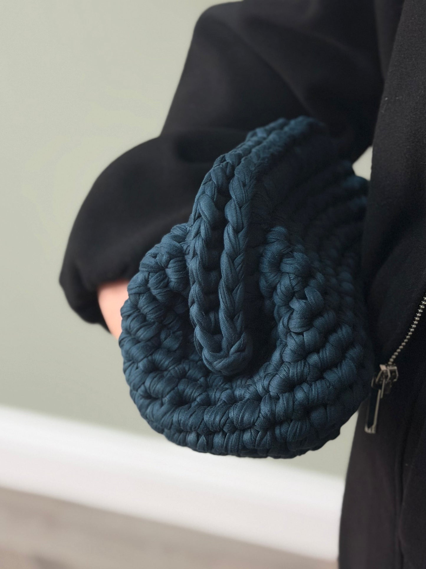 ‘WOVEN CLUTCH’ in MIDNIGHT TEAL