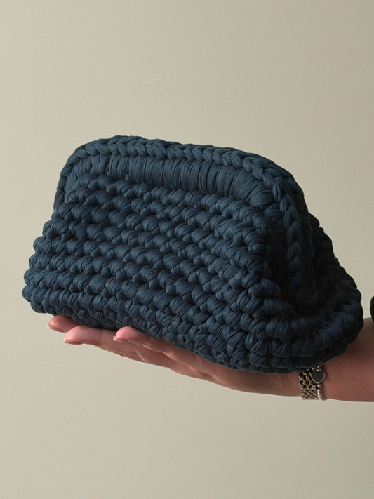 ‘WOVEN CLUTCH’ in MIDNIGHT TEAL