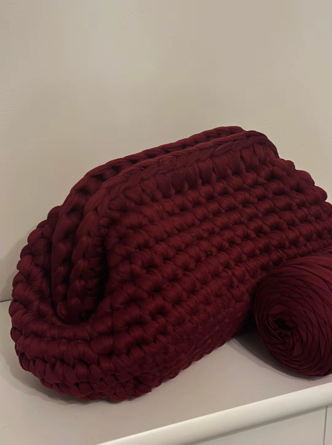 ‘The Woven Clutch’ in BURGUNDY